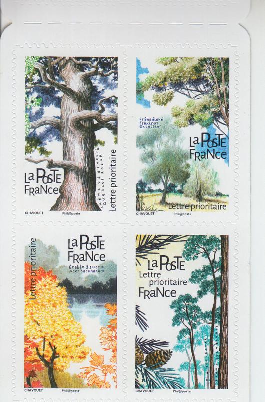 2018 France Trees 12 SA Bklt (Scott NA) MNH