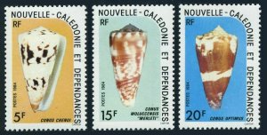 New Caledonia 495-497,MNH.Michel 728-730. Shells 1984.