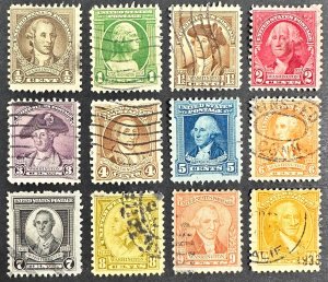 US #704-715 Used Full Set F/VF 1932 [R1230]