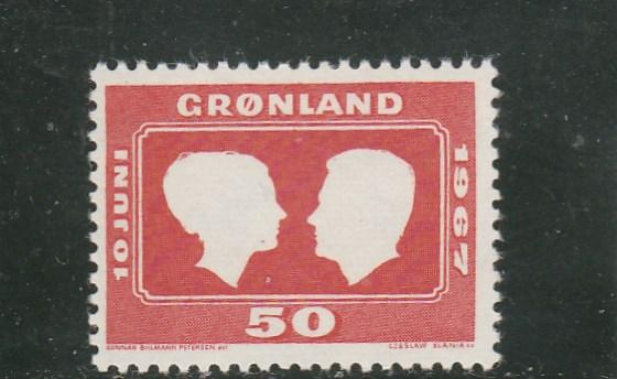 Greenland  Scott#  69  MNH  (1967 Royal Wedding)