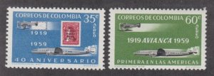 Colombia # C347-348, Avianca 40th Anniverary, Mint NH, 1/2 Cat.