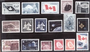 1965 & 1966 / #437 to #452 Commemorative Set of 17 Canadian MNH Postage Stamps