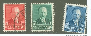 Lithuania #283-285 Used Single (Complete Set)