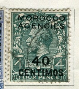 MOROCCO AGENCIES; 1925 early GV surcharged issue fine used 40c. value