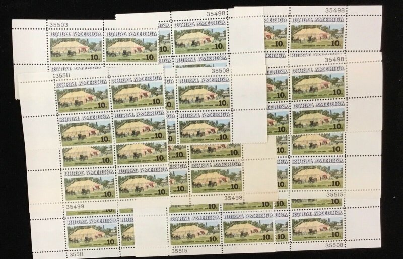 1505   Chautaugua Tent.   25 plate blocks.   MNH 10 cent stamps.  Issued in 1973