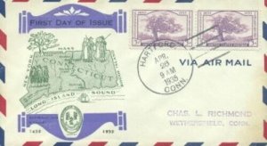 772 3c CONNECTICUT - Raley #39 Air Mail variety