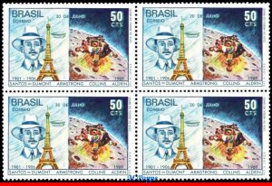 1138 BRAZIL 1969 MAN’S FIRST LANDING ON MOON, SANTOS DUMONT, SPACE, MI# 1231 MNH