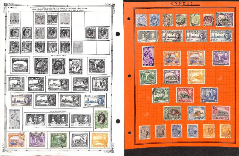 Cyprus Stamp Collection on 20 Regent & Harris Pages, 1886-1985 (BA)