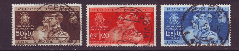 J24778 JLstamps 1930 italy set used #239-41 prince/princess