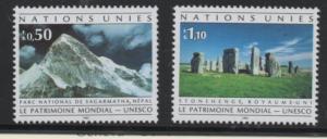 SCOTT# 211-212  singles    MNH UN GENEVA 1992