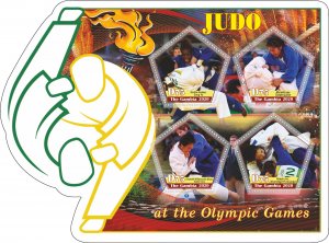 Stamps. Sports. Judo 2020 year 1+1 sheets perforated Gambia