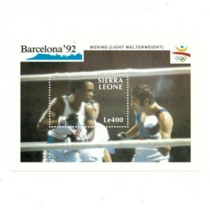 Sierra Leone 1990 - 1992 Barcelona Olympics, Boxing - Souvenir Sheet - 1282 MNH