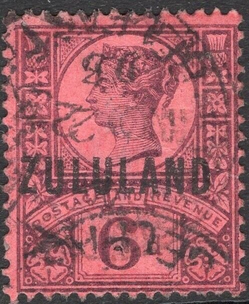 ZULULAND-1888-93 6d Purple/Rose-Red Sg 8 GOOD USED V50117