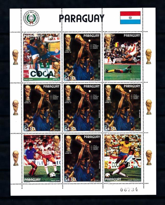 [60847] Paraguay 1982 World Cup Soccer Football Spain Altobelli Sheet MNH