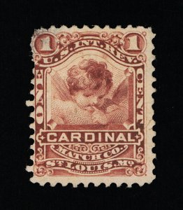 GENUINE SCOTT #RO58d PRIVATE DIE CARDINAL MATCH CO WATERMARK 191R PAPER #13601