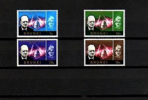 BRUNEI  - 1966 - SULTAN -  CHURCHILL MEMORIAL - 4 X MINT - MNH  SET!