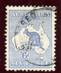 Australia 1913 Roo 6d ultramarine very fine used. SG 9. Sc 8.