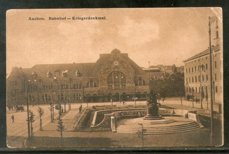 Nederlands 1908 Aachen Station War Memorial Architecture Used View Post Card ...