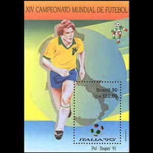 BRAZIL 1990 - Scott# 2244 S/S W.Cup Soccer NH