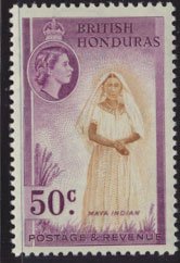 British Honduras SG 187 SC # 152 MVLH  perf 13½ Maya Indian  see scan