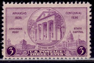 United States, 1936, Arkansas Centennial, 3c, Scott#782, MNH