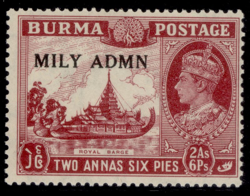 BURMA GVI SG42, 2a 6p claret, M MINT.