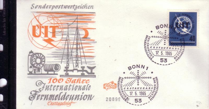 German FDC Sc.# 927 100 Years of the ITU L638