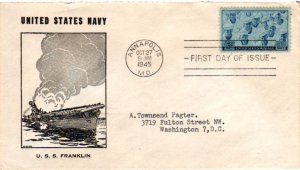 #935 Navy U.S.S. Franklin - McIntyre Cachet DH