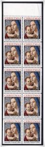 SC#2514b 25¢ Madonna & Child Booklet Pane of Ten (1990) MNH*