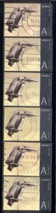 Norway - wholesale lot of 6 used stamps with date cancels cv 5.70 #1594 Lot #515