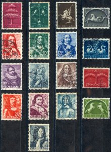 Netherlands Sc# 245-261 Used 1943-1944 Definitive