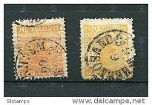 Sweden 1858-61 Sc 10 10a  Used   CV $62.50