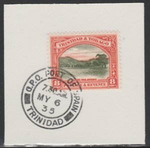 TRINIDAD 1935 KG5 PICTORIAL  8c  on piece with MADAME JOSEPH  P...