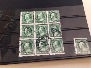 United States Franklin 1908-1909 used block 3mm spacing used stamp A13341