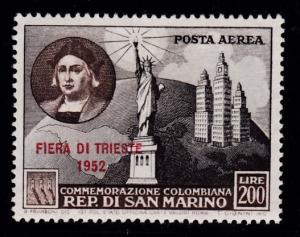 San Marino 1952 Columbus & Statue of Liberty Airmail Overprinted VF/Mint(*)