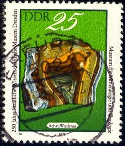 Agate from Wiederau, Dresden Museum, DDR stamp SC#1960 used