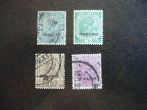 Stamps-Indian Convention State Patiala-Scott#60-64-Mint H & Used Set of 4 Stamps