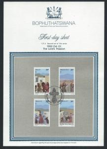 BOPHUTHATSWANA SC# 88-91 1ST DAY SHEET 1.21.6  FVF/CTO 