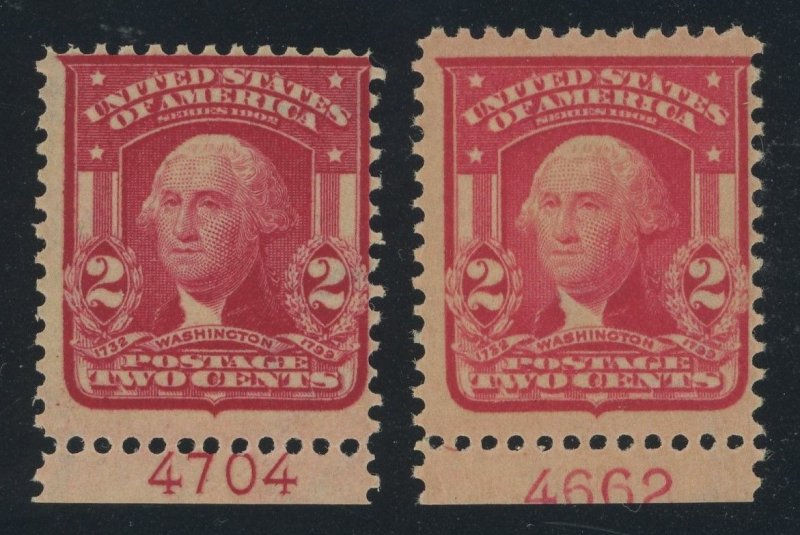 USA 319F & 319F(i) Type II Shade Duo - Mint never hinged Plate # Singles