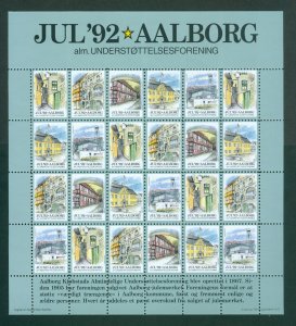 Denmark. 1992. Christmas Sheet MNH. Local: Aalborg. 5 Aalborg Motifs.