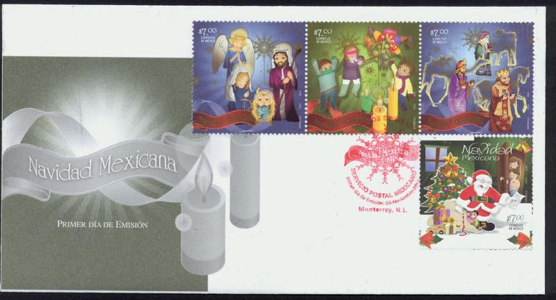 MEXICO 2702-2703, Cacheted FDC. Christmas Season.