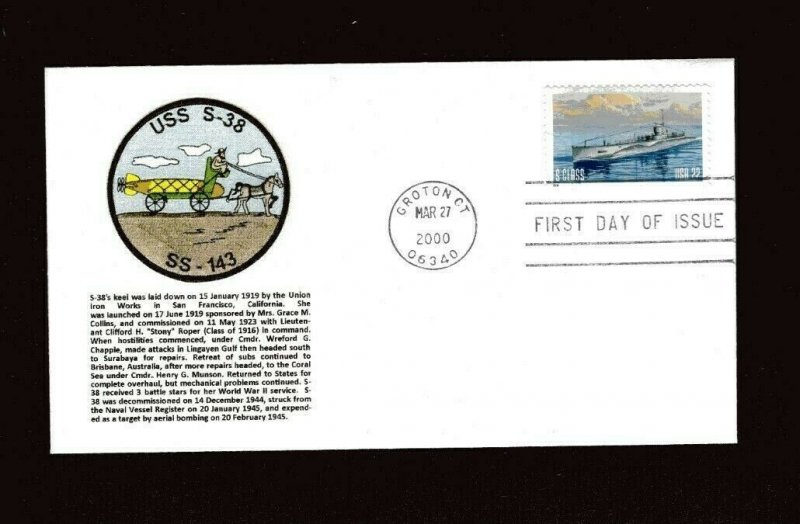 S-Boat United States Navy Submarine Service 2000 First Day Cover Stamp  