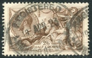 GREAT BRITAIN Sc #179 SG#415A 2sh6p brown Seahorse 1919 Used