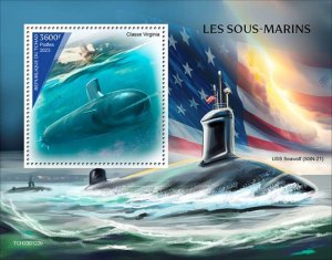 Chad - 2023 Virginia-class Submarines - Stamp Souvenir Sheet - TCH230122b