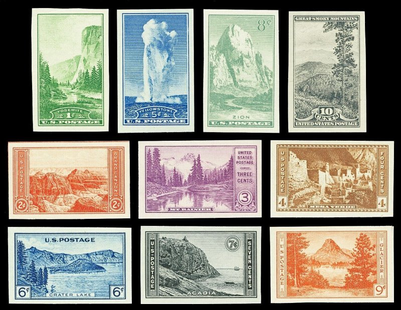 Scott 756-765 1935 1c-10c National Parks Mint XF NGAI Cat $15.50