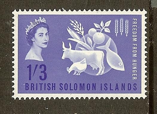 Solomon Islands, Scott #109, 1sh3p Freedom from Hunger, MLH