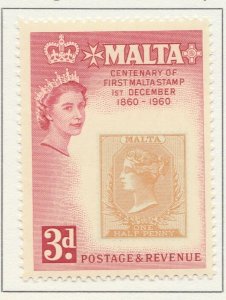 1960 British Dominion MALTA 3d MH* Stamp A28P47F30407-