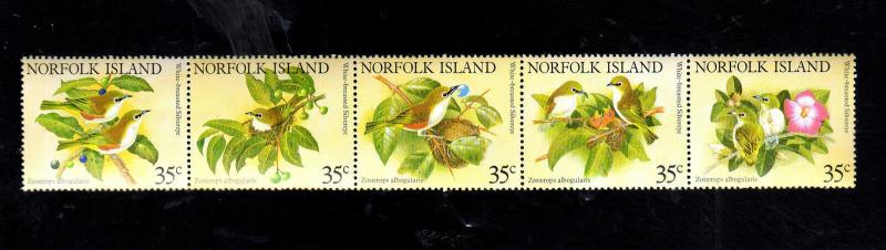 NORFOLK ISLANDS #287  1981 WHITE-BREASTED SILVEREYE    MINT  VF NH  O.G  S/5  a