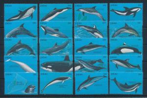 [75173] Palau 1991 Marine Life Dolphins 20 Values MNH