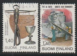 1984 Finland - Sc 691-2 - used VF - 2 single - Museum Pieces/Work and Skill